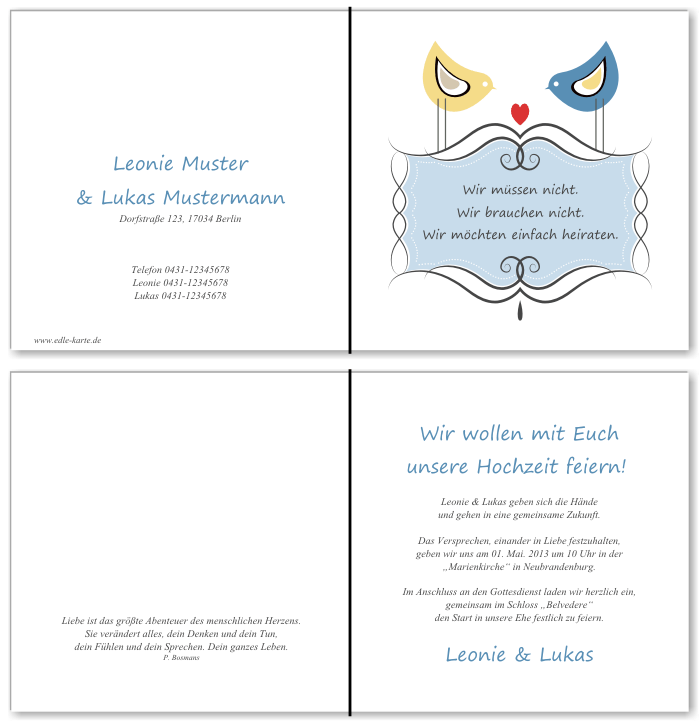  Einladungskarten Hochzeit, Hochzeitseinladungen, Hochzeitskarten, Einladungen f&uuml;r Hochzeit