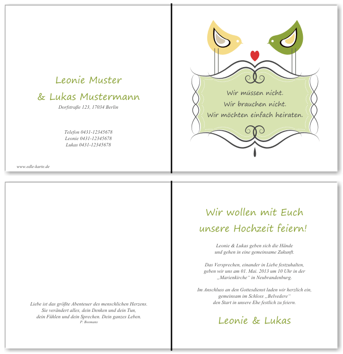  Einladungskarten Hochzeit, Hochzeitseinladungen, Hochzeitskarten, Einladungen f&uuml;r Hochzeit