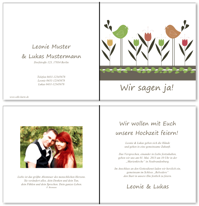  Einladungskarten Hochzeit, Hochzeitseinladungen, Hochzeitskarten, Einladungen f&uuml;r Hochzeit