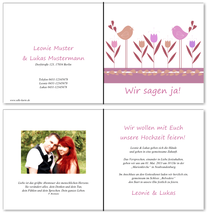  Einladungskarten Hochzeit, Hochzeitseinladungen, Hochzeitskarten, Einladungen f&uuml;r Hochzeit