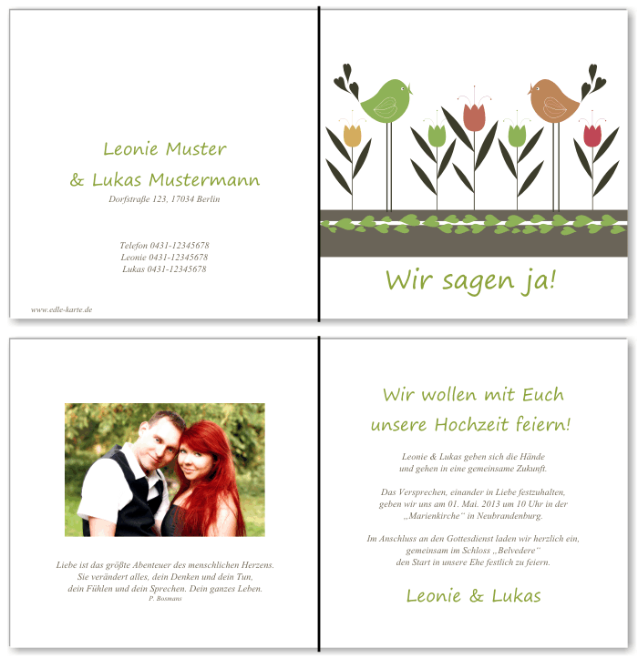  Einladungskarten Hochzeit, Hochzeitseinladungen, Hochzeitskarten, Einladungen f&uuml;r Hochzeit