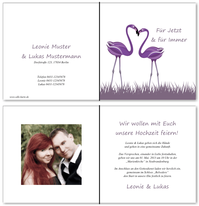  Einladungskarten Hochzeit, Hochzeitseinladungen, Hochzeitskarten, Einladungen f&uuml;r Hochzeit