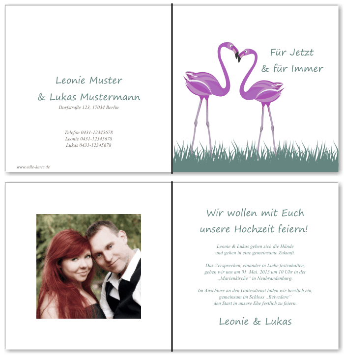  Einladungskarten Hochzeit, Hochzeitseinladungen, Hochzeitskarten, Einladungen f&uuml;r Hochzeit