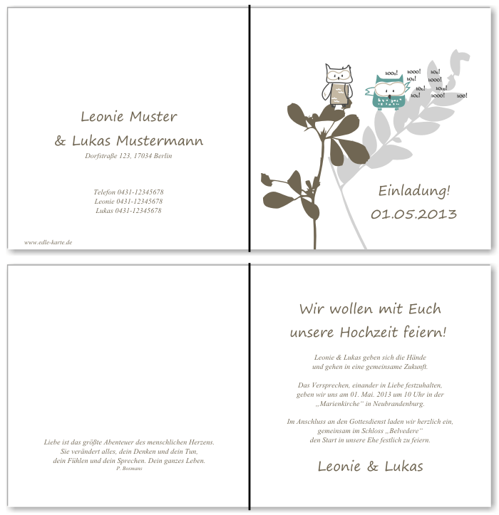  Einladungskarten Hochzeit, Hochzeitseinladungen, Hochzeitskarten, Einladungen f&uuml;r Hochzeit