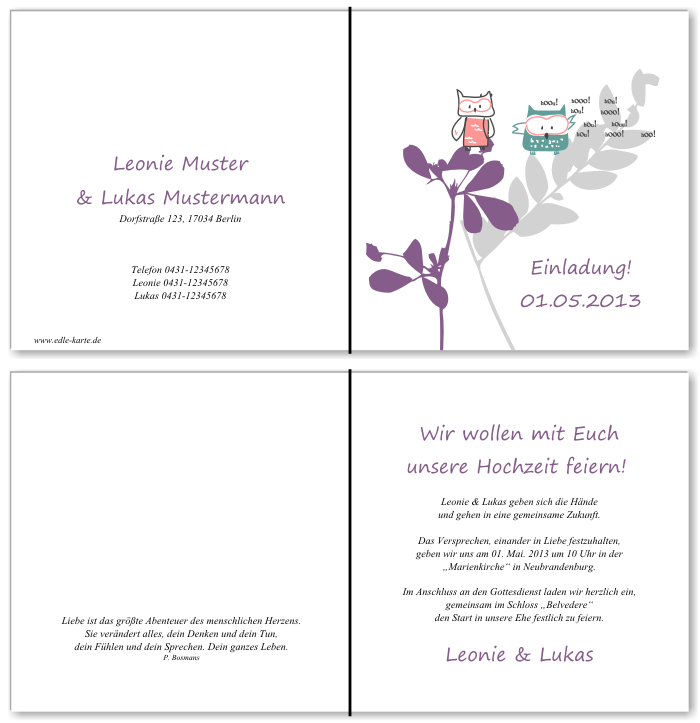  Einladungskarten Hochzeit, Hochzeitseinladungen, Hochzeitskarten, Einladungen f&uuml;r Hochzeit