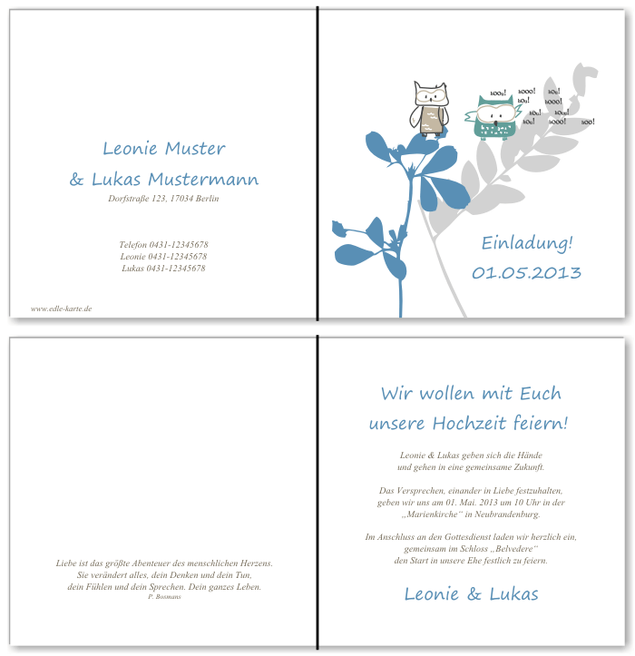  Einladungskarten Hochzeit, Hochzeitseinladungen, Hochzeitskarten, Einladungen f&uuml;r Hochzeit