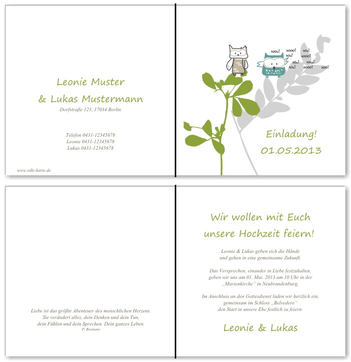  Einladungskarten Hochzeit, Hochzeitseinladungen, Hochzeitskarten, Einladungen f&uuml;r Hochzeit