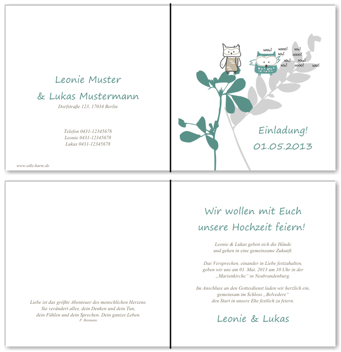  Einladungskarten Hochzeit, Hochzeitseinladungen, Hochzeitskarten, Einladungen f&uuml;r Hochzeit