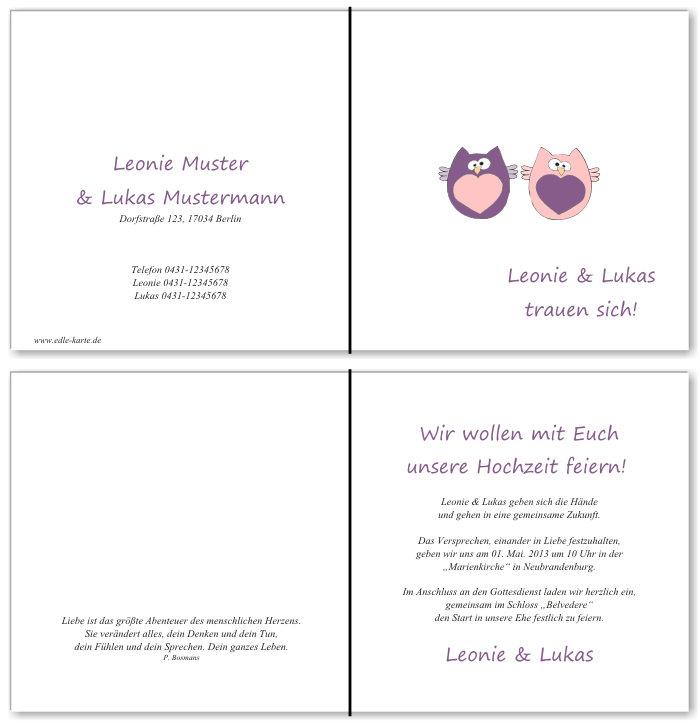  Einladungskarten Hochzeit, Hochzeitseinladungen, Hochzeitskarten, Einladungen f&uuml;r Hochzeit