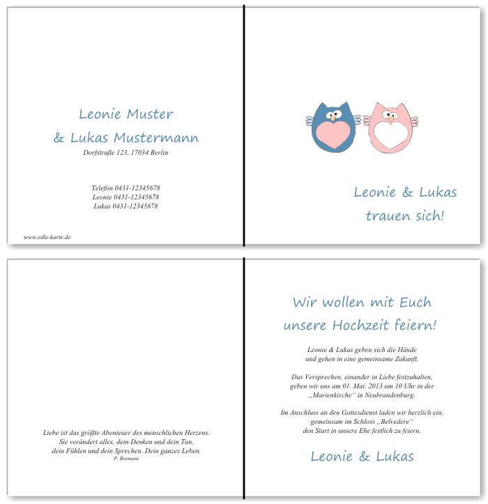  Einladungskarten Hochzeit, Hochzeitseinladungen, Hochzeitskarten, Einladungen f&uuml;r Hochzeit