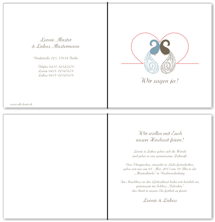  Einladungskarten Hochzeit, Hochzeitseinladungen, Hochzeitskarten, Einladungen f&uuml;r Hochzeit