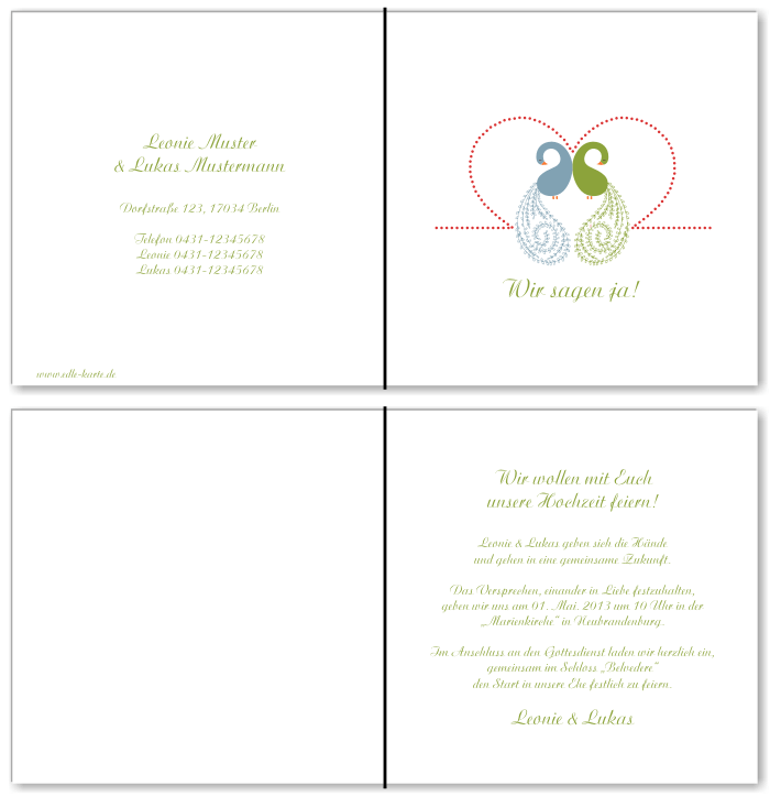  Einladungskarten Hochzeit, Hochzeitseinladungen, Hochzeitskarten, Einladungen f&uuml;r Hochzeit