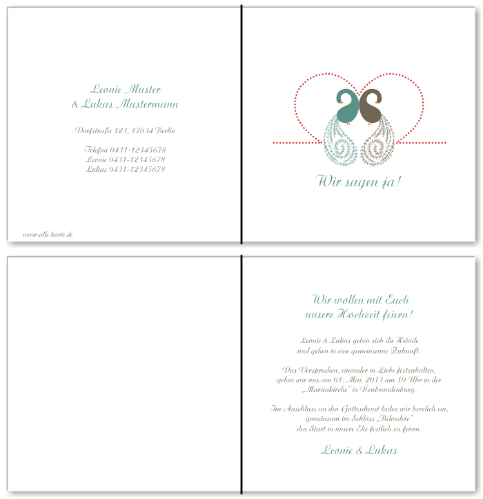  Einladungskarten Hochzeit, Hochzeitseinladungen, Hochzeitskarten, Einladungen f&uuml;r Hochzeit