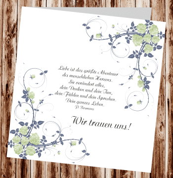 Hochzeitseinladungen, Einladungskarten zur Hochzeit, individuelle Einladungen f&uuml;r Hochzeit, Hochzeitskarten, pers&ouml;nliche Hochzeitseinladungen