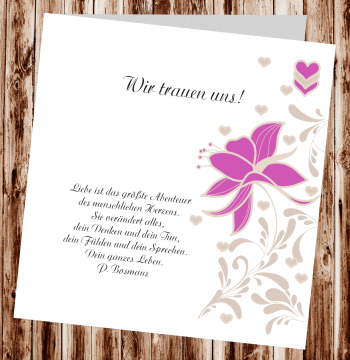 Hochzeitseinladungen, Einladungskarten zur Hochzeit, individuelle Einladungen f&uuml;r Hochzeit, Hochzeitskarten, pers&ouml;nliche Hochzeitseinladungen