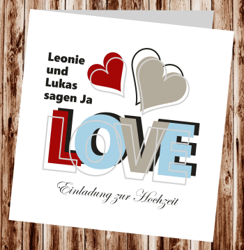 Hochzeitseinladungen, Einladungskarten zur Hochzeit, individuelle Einladungen f&uuml;r Hochzeit, Hochzeitskarten, pers&ouml;nliche Hochzeitseinladungen