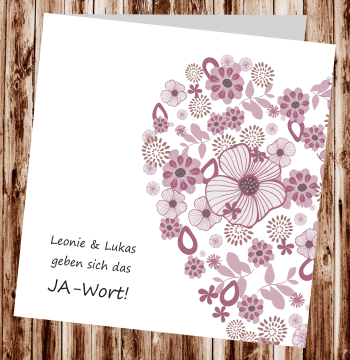 Hochzeitseinladungen, Einladungskarten zur Hochzeit, individuelle Einladungen f&uuml;r Hochzeit, Hochzeitskarten, pers&ouml;nliche Hochzeitseinladungen