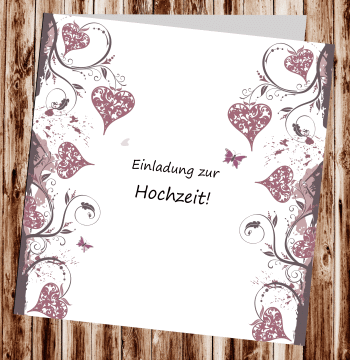 Hochzeitseinladungen, Einladungskarten zur Hochzeit, individuelle Einladungen f&uuml;r Hochzeit, Hochzeitskarten, pers&ouml;nliche Hochzeitseinladungen