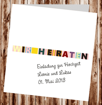 Hochzeitseinladungen, Einladungskarten zur Hochzeit, individuelle Einladungen f&uuml;r Hochzeit, Hochzeitskarten, pers&ouml;nliche Hochzeitseinladungen